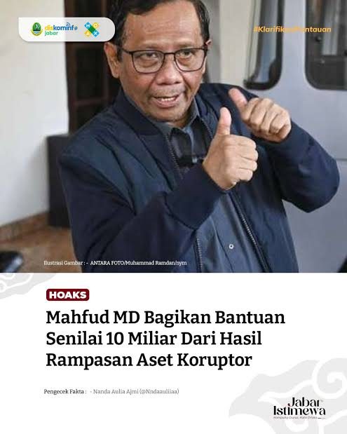 Video Mahfud MD soal Bantuan 10 M