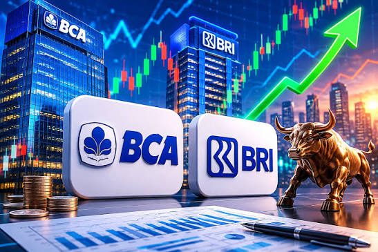 bikin berita tentang saham bca dan bri hari ini